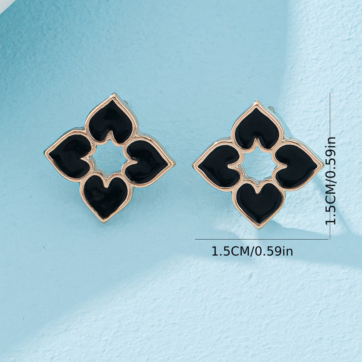 Enamel Heart Stud Earrings in Four Colours