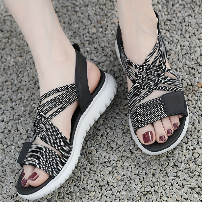 Woven Strappy Flat Sandals