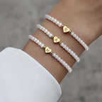 Armband met hart en initiaal van A tot Z