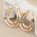 Hollow Round Gold-Plated Earrings