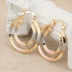 Hollow Round Gold-Plated Earrings