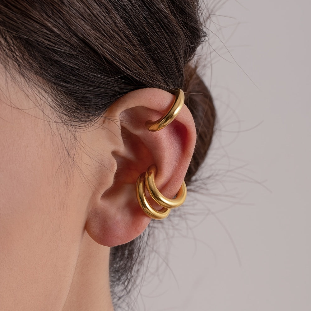 Asymmetric Double-Circle Ear Clips
