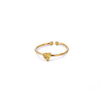 Adjustable 18K Gold-Plated Titanium Steel Birthstone Ring