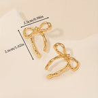 Vintage-Inspired Ribbon Bow Stud Earrings