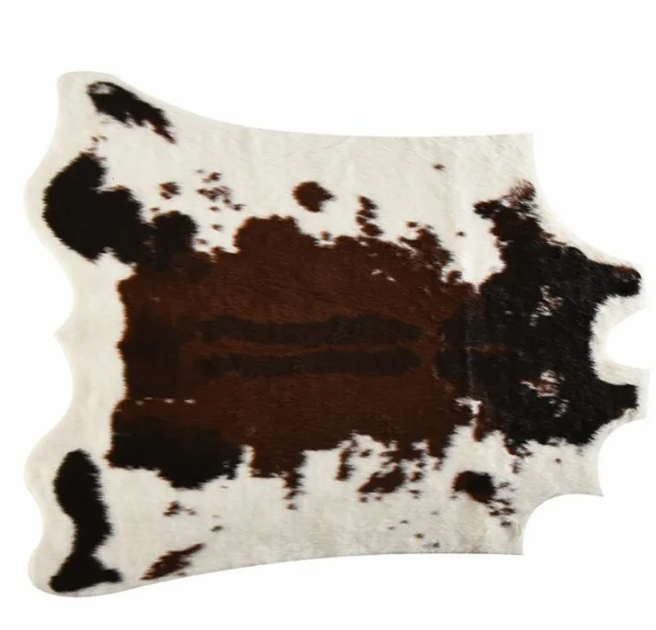 Imitation Cowhide Faux Leather Floor Mat – Non-Slip, Easy Clean, Durable
