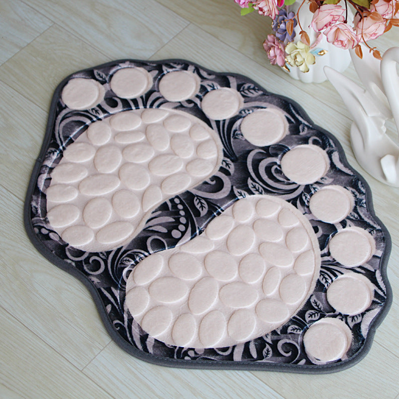 Cobblestone Embossed Non-Slip Bathroom Rug – Polyester, 39x59cm