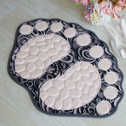 Cobblestone Embossed Non-Slip Bathroom Rug – Polyester, 39x59cm