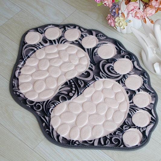 Cobblestone Embossed Non-Slip Bathroom Rug – Polyester, 39x59cm