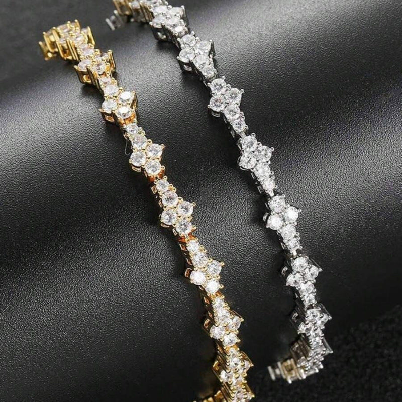 Klassieke tennisarmband met clusters