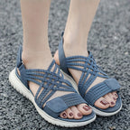 Woven Strappy Flat Sandals