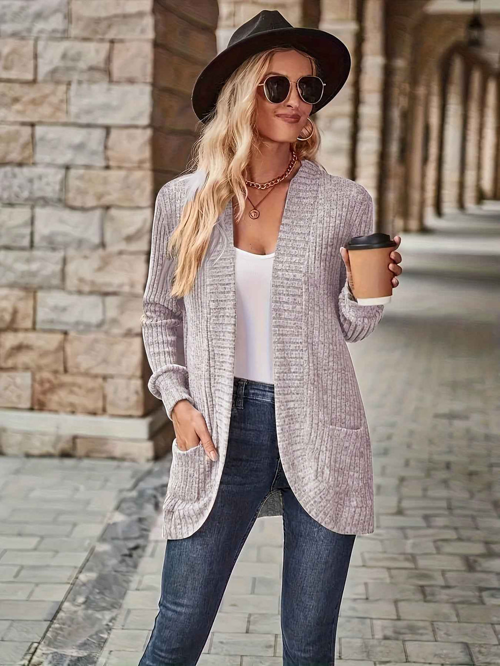 Softly Draped Knit Cardigan for Layering Over Dresses
