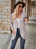 Softly Draped Knit Cardigan for Layering Over Dresses