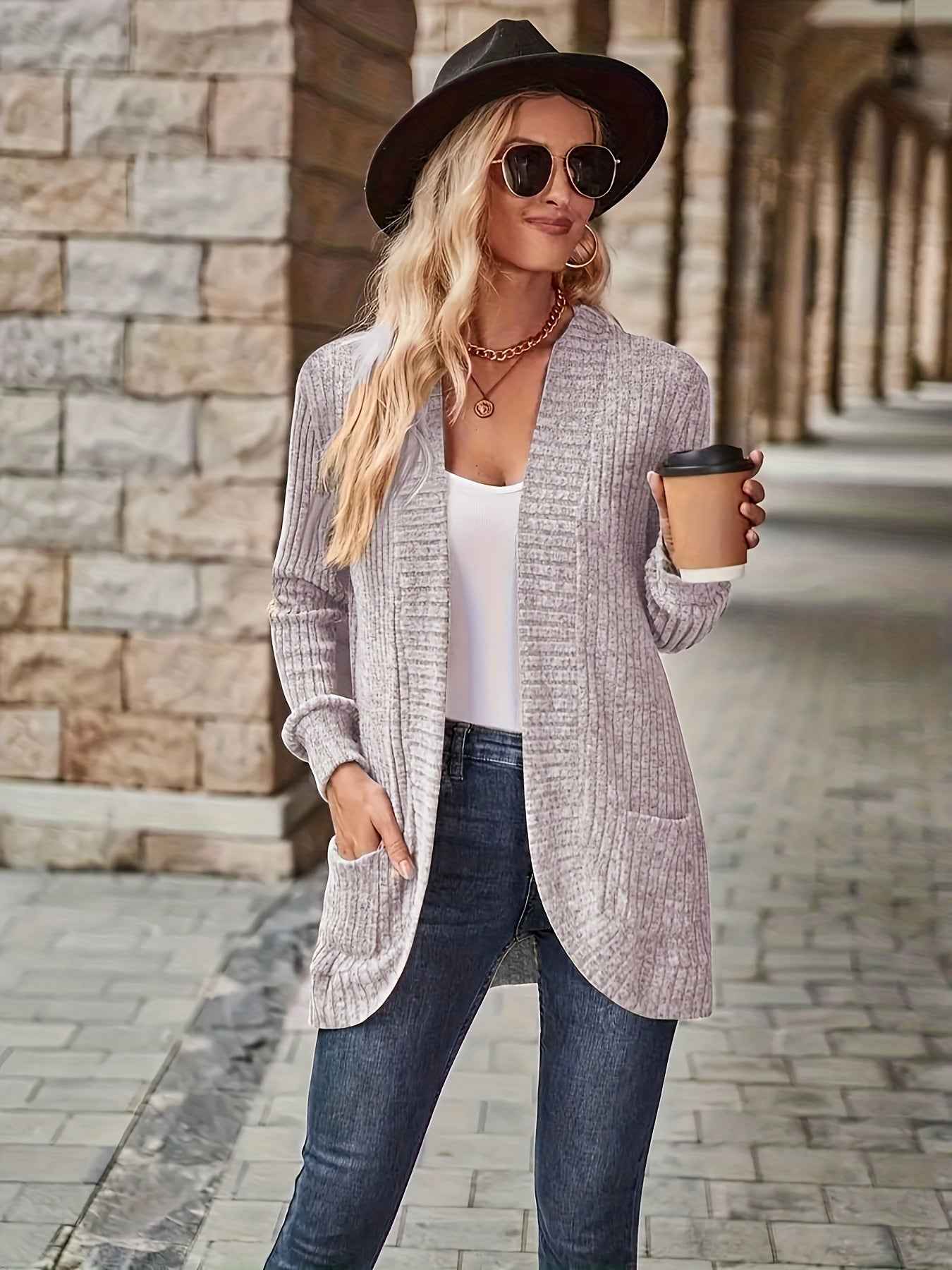 Softly Draped Knit Cardigan for Layering Over Dresses