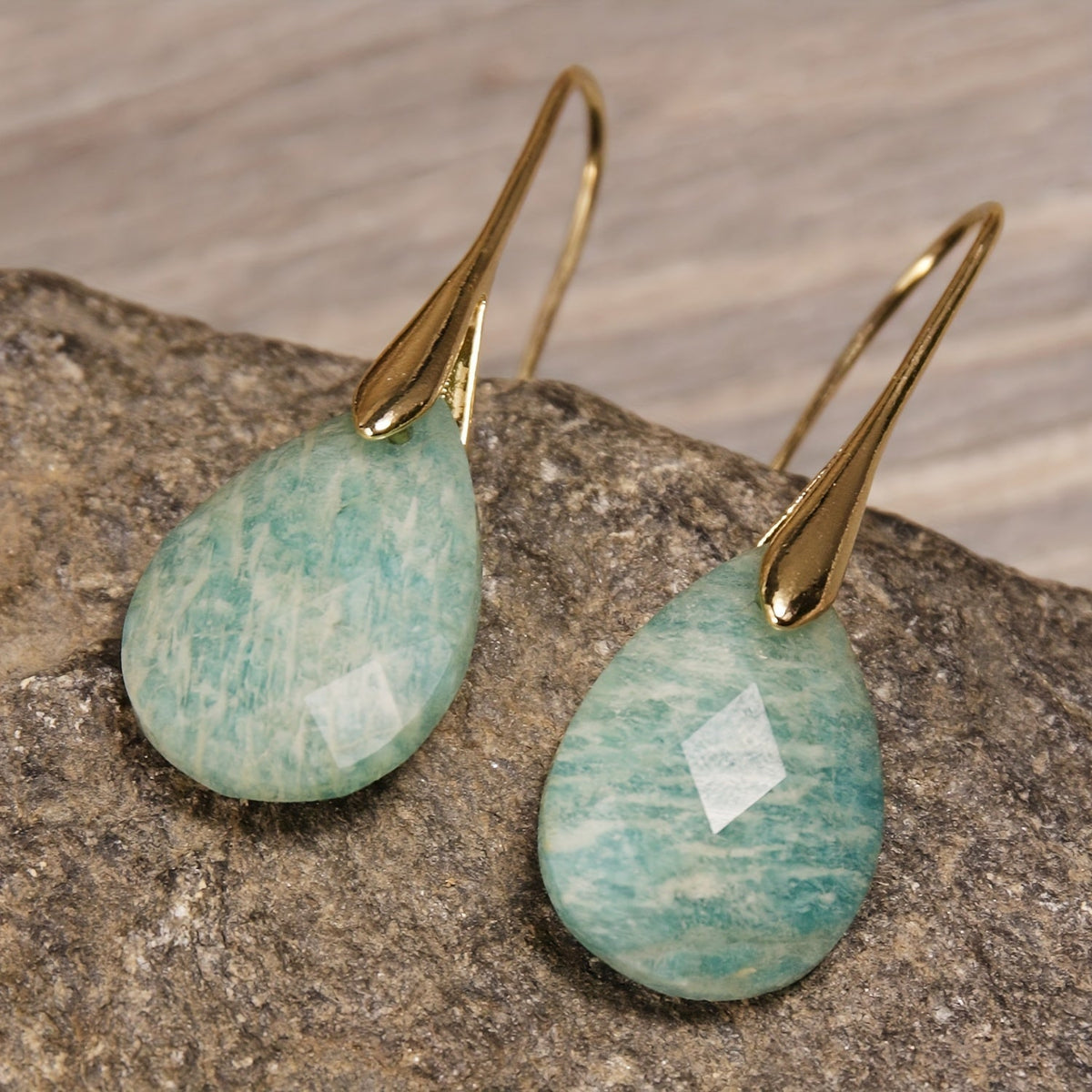 Amazonite Teardrop Earrings