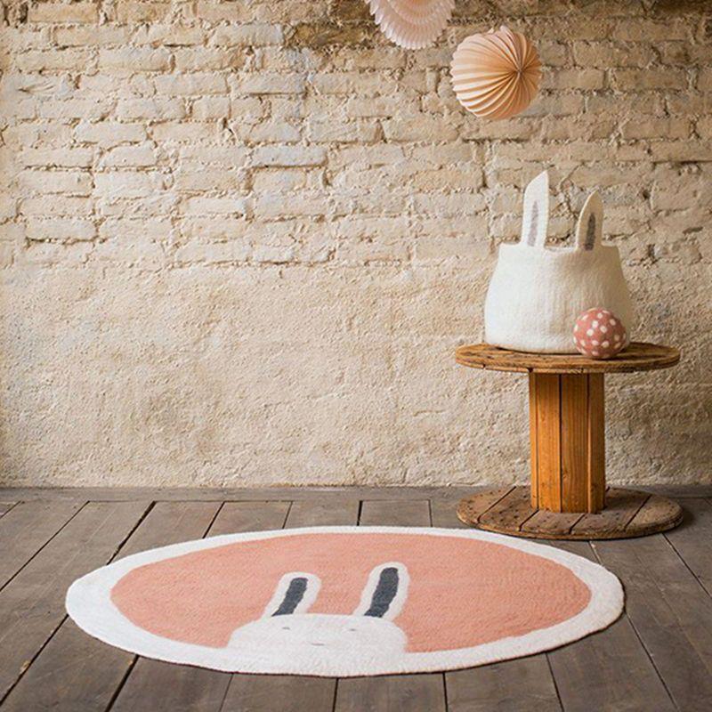 Cartoon Print Round Plush Area Rug – Cashmere-Feel, Thick Pile, Children and Adults