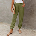Cuffed Trousers in Linen with Elastic Waist