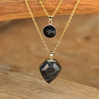 Onyx Double Pendant Necklace