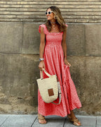 Flutter Sleeve Fitted-Bodice Flared Maxi Dress
