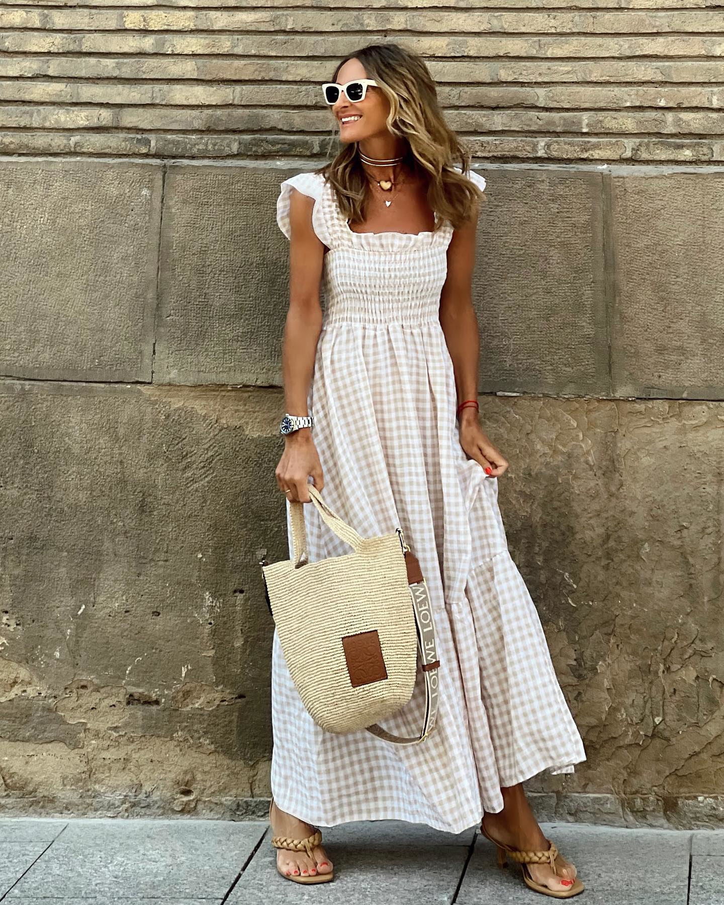 Flutter Sleeve Fitted-Bodice Flared Maxi Dress
