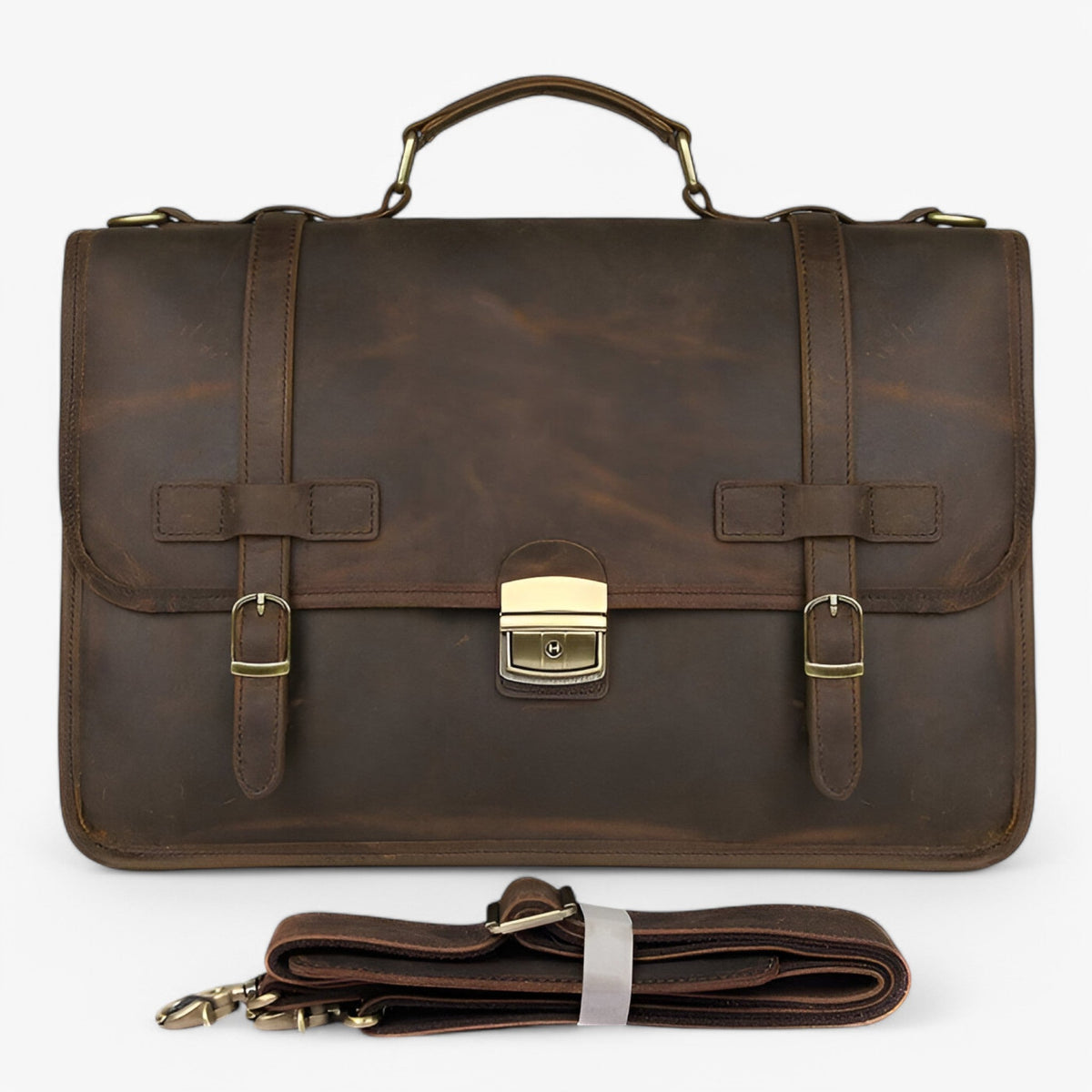 Sleek Timeless Genuine Leather Document and Laptop Folio Bag