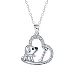 Silver-Tone Heart Pendant Dog Necklace