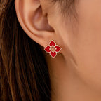 Enamel Heart Stud Earrings in Four Colours