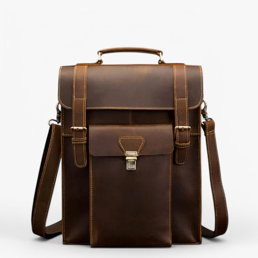 Men's Convertible Leather Backpack and Briefcase
