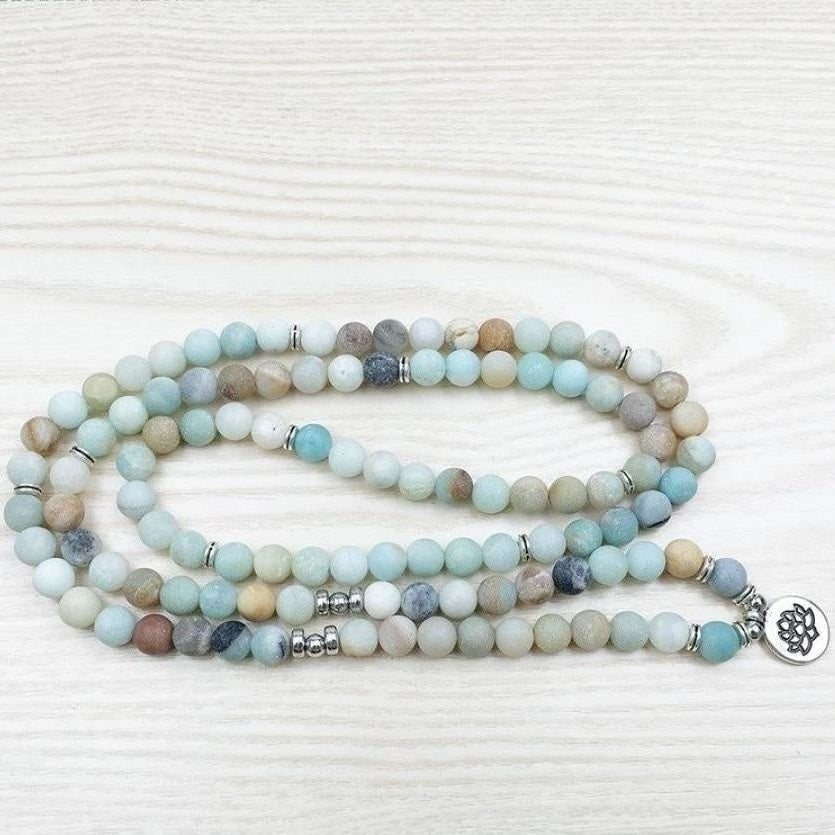 Amazonite-Look Mala Prayer Beads with 108 Beads