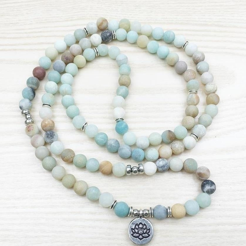 Amazonite-Look Mala Prayer Beads with 108 Beads
