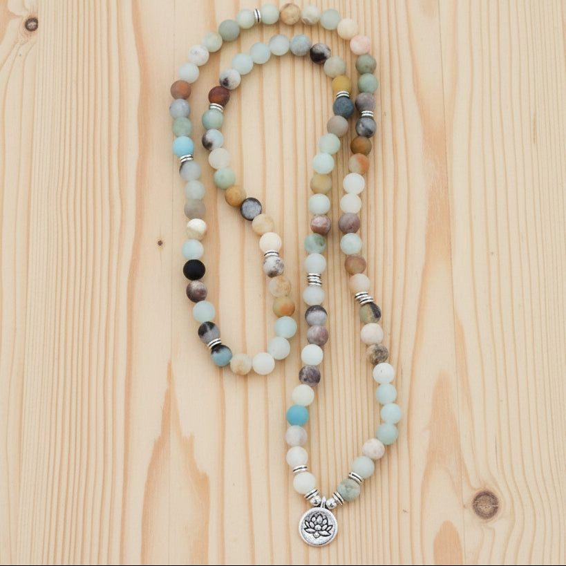 Amazonite-Look Mala Prayer Beads with 108 Beads