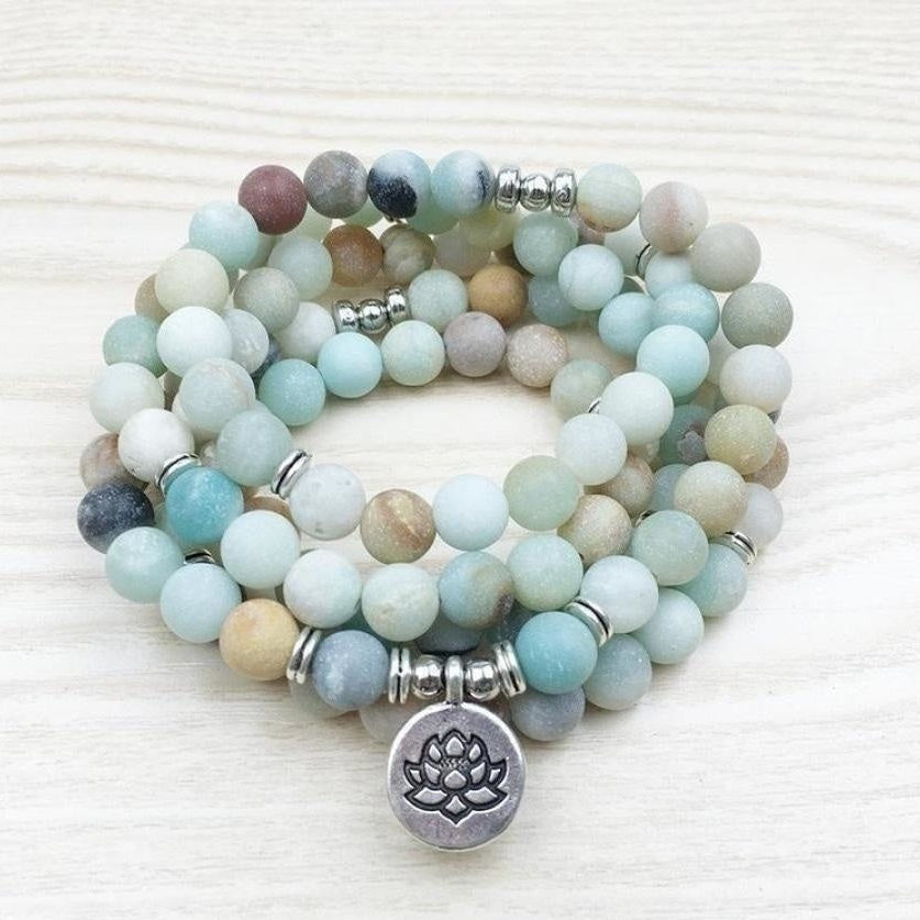 Amazonite-Look Mala Prayer Beads with 108 Beads