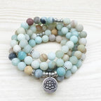 Amazonite-Look Mala Prayer Beads with 108 Beads