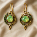 Oorbellen met groene opaallook