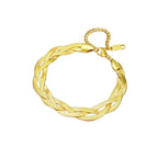 Set met slangenketting en armband in goudkleurig staal