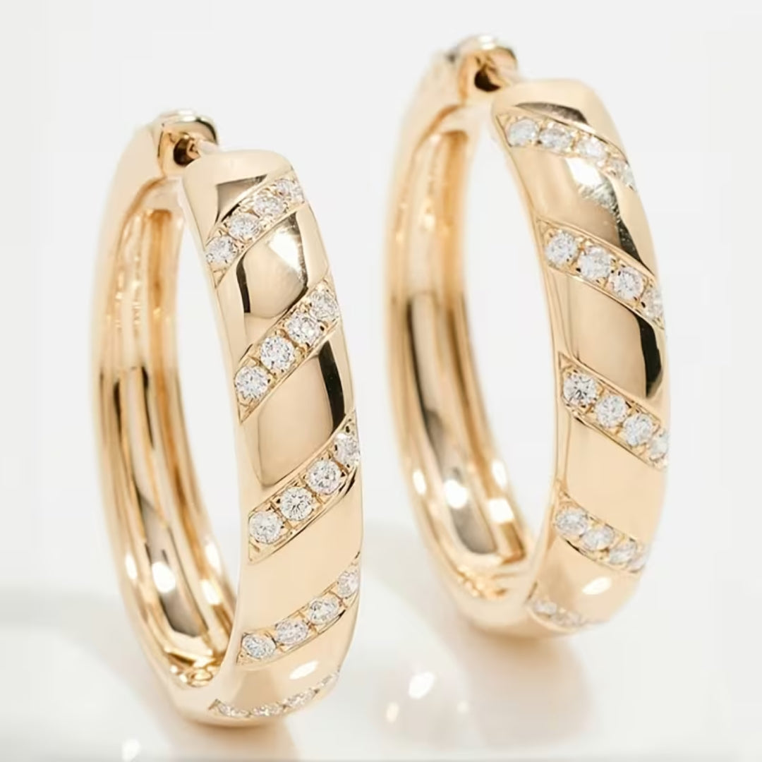 Twisted Bright Gold-Tone Hoop Earrings