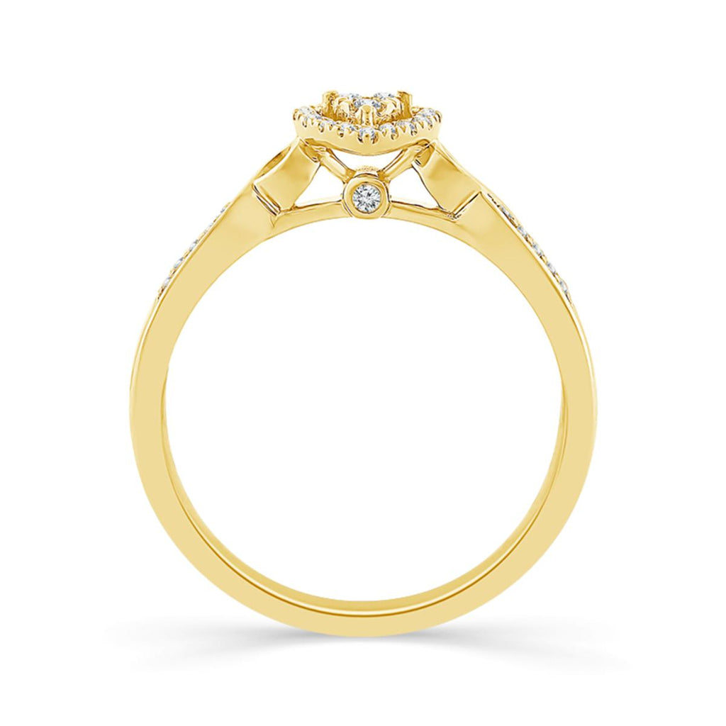 Diamond-Look Heart Twist Ring