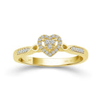 Diamond-Look Heart Twist Ring