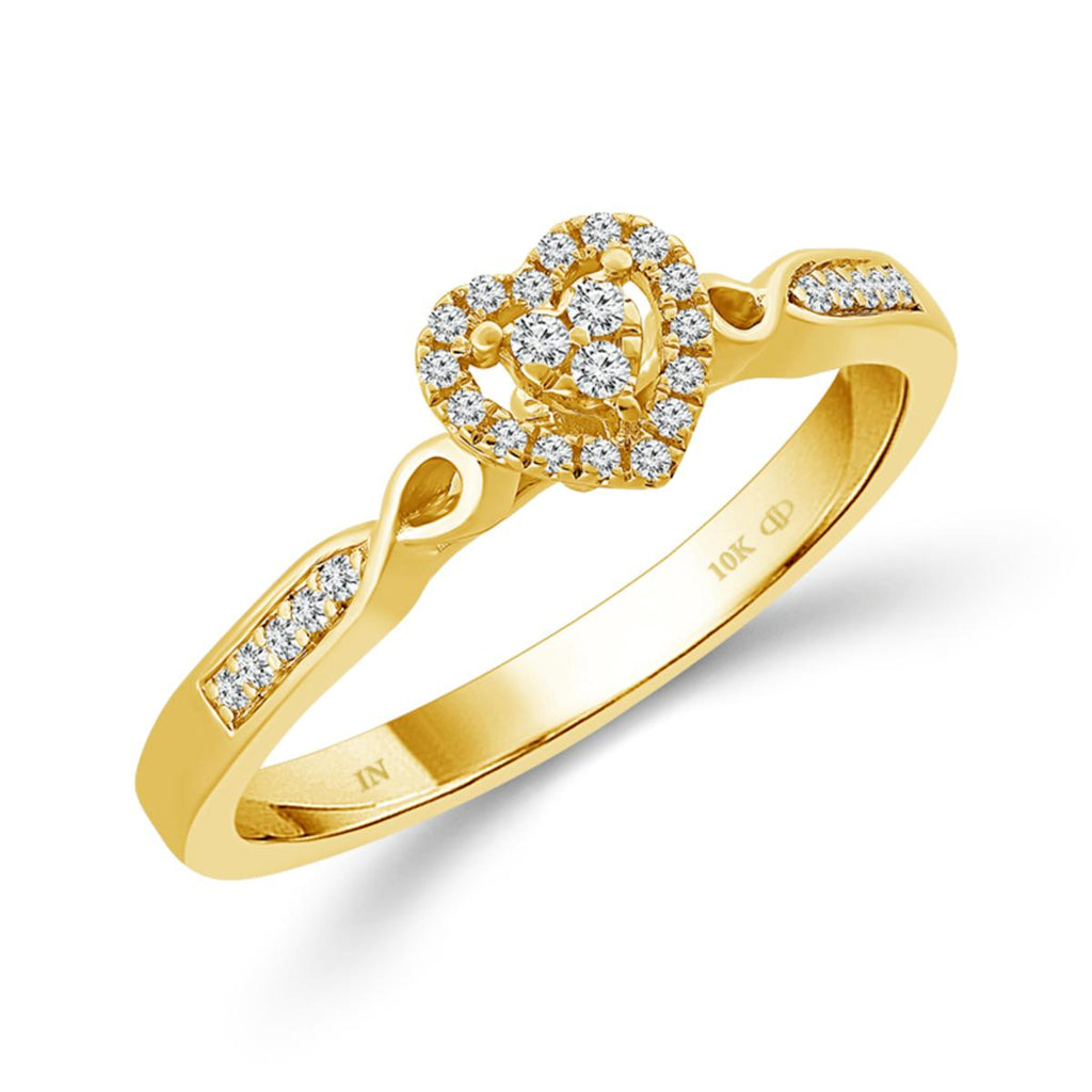 Diamond-Look Heart Twist Ring