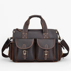Classic Dark Brown Vintage Leather Document Folder Bag