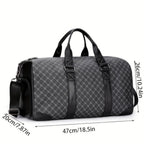 Men's Compact Urban Shoulder Bag with Leaf Pattern
