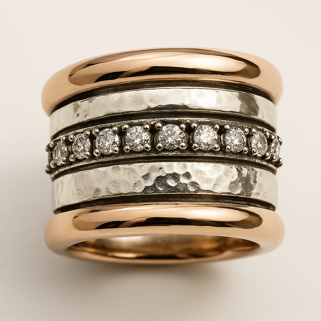 Vintage-Style Layered Thick Gold-Tone Ring