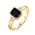 Black Zirconia Gold-Tone Ring