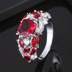 Floral Cluster Ring in Two Colours