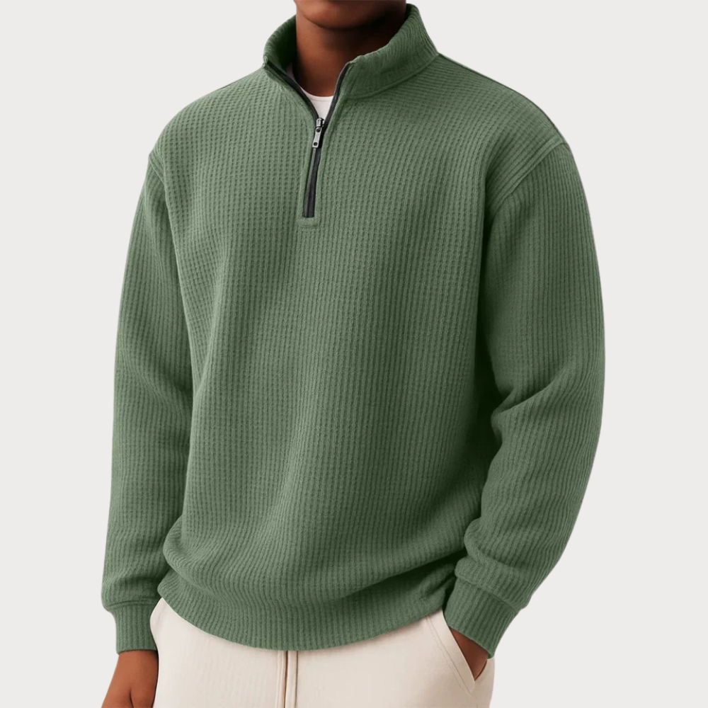 Quarter Zip Knit Jumper with a Soft and Breathable Finish