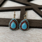 Vintage Teardrop Halo Drop Earrings in Three Colours