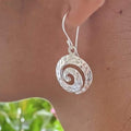 Hammered Silver-Tone Spiral Drop Earrings