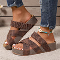 Braided Platform Slide Sandals