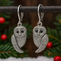Silver-Tone Owl Earrings