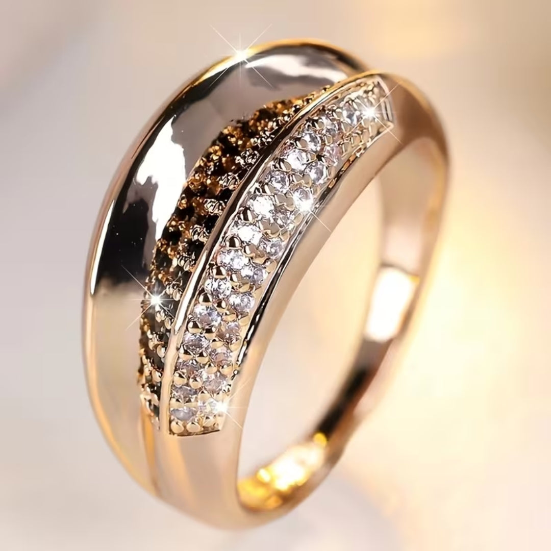 Two-Tone Pavé Stripe Ring