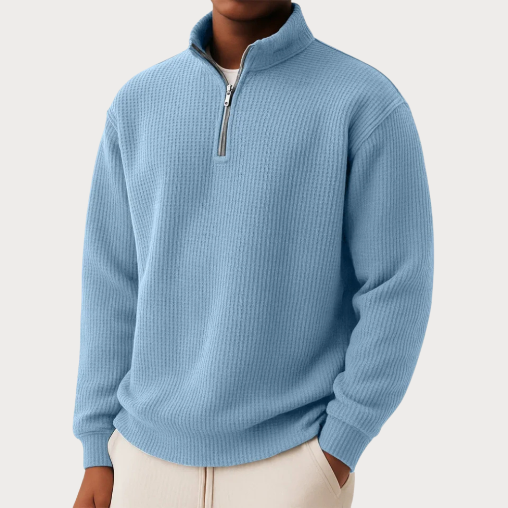 Quarter Zip Knit Jumper with a Soft and Breathable Finish